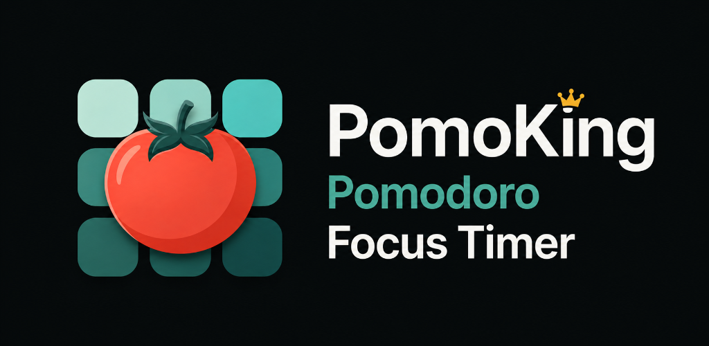 PomoKing Pomodoro Focus Timer app interface for study productivity and time management